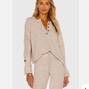 Free People Around The Clock Henley Pullover Sweater